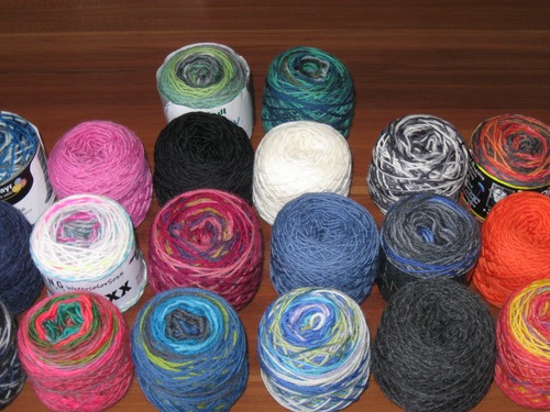 Wollpaket bunte marken - bunte,