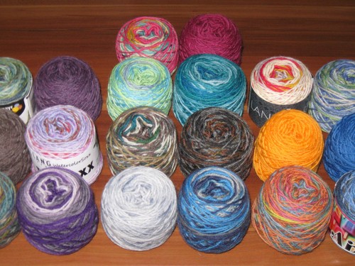Wollpaket bunte marken - bunte,